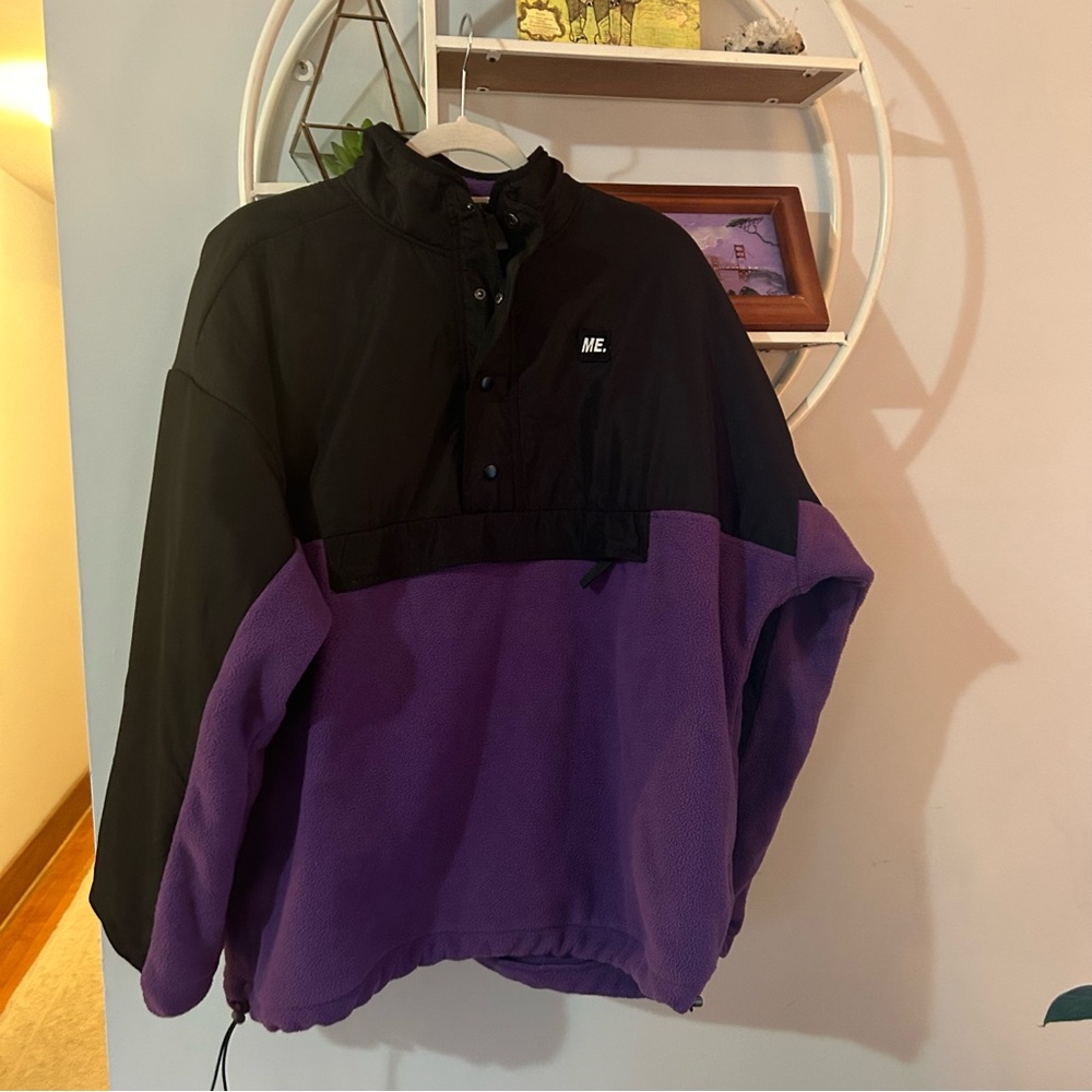 Melody Ehsani Women's XL Extra Large Purple Polar Fleece Nylon Pullover Jacket